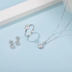 Classic Heart Shape 1ct  Moissanite Gold plated Wedding Jewelry Set