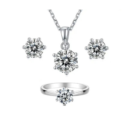 Classic Heart Shape 1ct  Moissanite Gold plated Wedding Jewelry Set