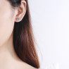 Classic design 6.5mm Moissanite Gold plated  silver Stud Earrings