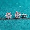Classic design 6.5mm Moissanite Gold plated  silver Stud Earrings