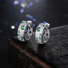 100% 925 Sterling Silver Shimmering Green Earrings Ring Set