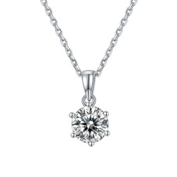 Classic design D color  6.5mm Moissanite Gold plated Pendant chain