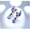 Huge Amethyst  Gold plated dangle Silver Earring