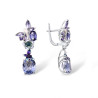 Huge Amethyst  Gold plated dangle Silver Earring