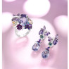 Huge Amethyst  Gold plated Sterling  Silver Earring Ring set