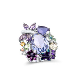 Huge Amethyst  Gold plated Sterling  Silver Earring Ring set