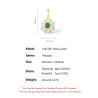 14K 585 Yellow Gold Sparkling Emerald Luxury Diamond Pendant