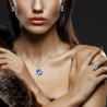 Genuine 925 Sterling Silver Blue Flower Enamel set