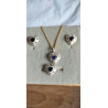 Natural Blue Sapphire Diamond 14K 585 Yellow Gold Earrings