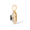 Natural Blue Sapphire Diamond 14K 585 Yellow Gold Pendant