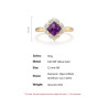 Genuine 14K Yellow Gold Ring Sparking Diamond Amethyst
