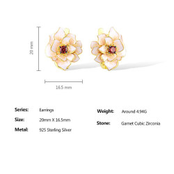 Анар цагаан цэцгэн алтаар бүрсэн мөнгөн хослол