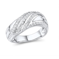 Sparkling white zircon Earring Ring Gold plated Sterling Silver