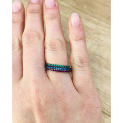 Blue zircon Gold plated  Sterling Silve Stackable Ring