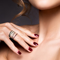 Blue zircon Gold plated  Sterling Silve Stackable Ring