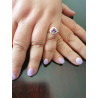 Genuine 14K Yellow Gold Ring Sparking Diamond Amethyst