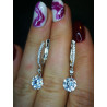 Dangle Earring Gold plated  Sterling Silver Sparkling white zircon