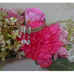 Dangle Earring Gold plated  Sterling Silver Sparkling white zircon