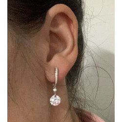 Dangle Earring Gold plated  Sterling Silver Sparkling white zircon