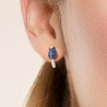925 Sterling Silver Earrings Silver Blue Tulip Cubic Zirconia