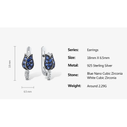 Цэнхэр алтанзул цэцэг циркон aлтаар бүрсэн мөнгөн ээмэг