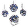 Multicolor Flower S925 sterling silver Gold plated jewelry set