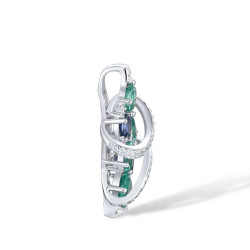 Sparkling Green Spinel Earrings Ring Pendant Set S925 Solid silver