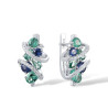 Sparkling Green Spinel Earrings Ring Pendant Set S925 Solid silver
