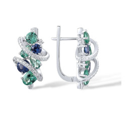 Sparkling Green Spinel Earrings Ring Pendant Set S925 Solid silver