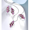 Created Ruby, Pink Sapphire  18K Gold plated Silver set