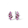 Created Ruby, Pink Sapphire  18K Gold plated Silver set