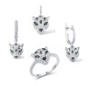 Leopard Green spinel Sterling Silver Ring Earrings Pendant  Set