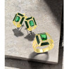 Green emerals black enamel  S925 Sterling Silver Gold plated Jewelry set