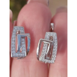 White sparkling zircon Gold plated Sterling Silver jewelry set