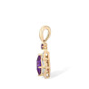 Genuine 14K Yellow Gold Pendant Sparking Diamond Amethyst