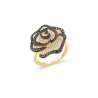 Nano brown spinel  Yellow Gold plated Flower  Set