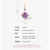 Genuine 14K Yellow Gold Pendant Sparking Diamond Amethyst