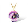 Amethyst  purple Enemal Flower S925 Sterling Silver Set