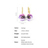 Amethyst  purple Enemal Flower S925 Sterling Silver Set