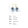 Blue  Zircon blue Enemal Flower S925 Sterling Silver Set