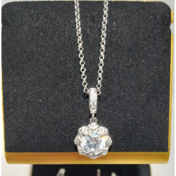 гялалзсан цагаан циркон зүүлт алтаар бүрсэн мөнгөн ээмэг