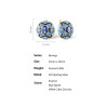 925 Sterling Silver Blue enamel zircon jewelry set