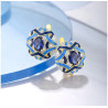 925 Sterling Silver Blue enamel zircon jewelry set
