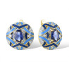 925 Sterling Silver Blue enamel zircon jewelry set