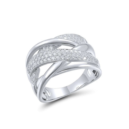 Multilayered Gold plated  Sterling Silver Sparkling  Ring