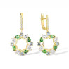 Green multi color gemstones dangle earrings  S925 Solid silver