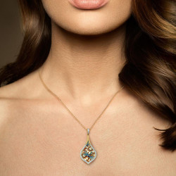 Blue dragonfly gold plated solid silver jewelry set