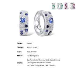 Blue Sapphire 925 Sterling Silver Jewelry Set