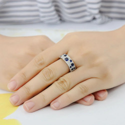 Blue Sapphire 925 Sterling Silver Jewelry Set