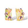 Beautiful 925 Sterling Silver Sparkling Enamel Flower Earrings
